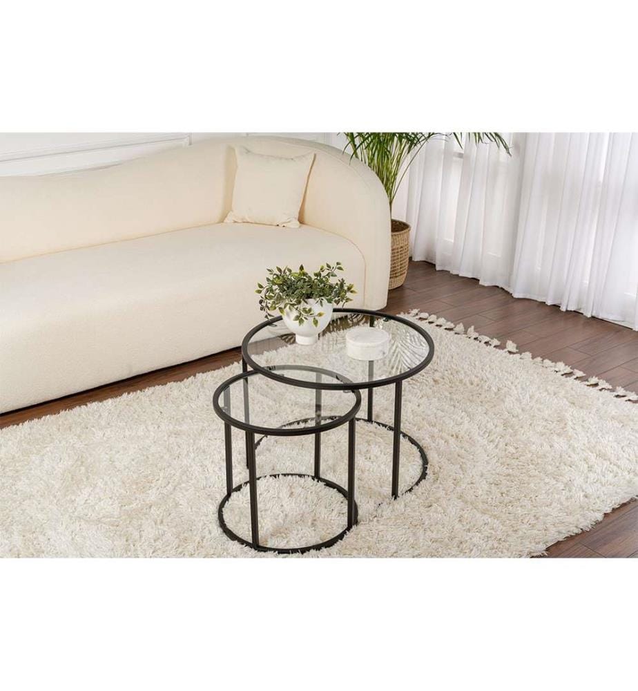 Couchtisch-Set - Schwarz Transparent