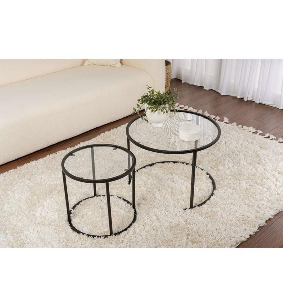Couchtisch-Set - Schwarz Transparent