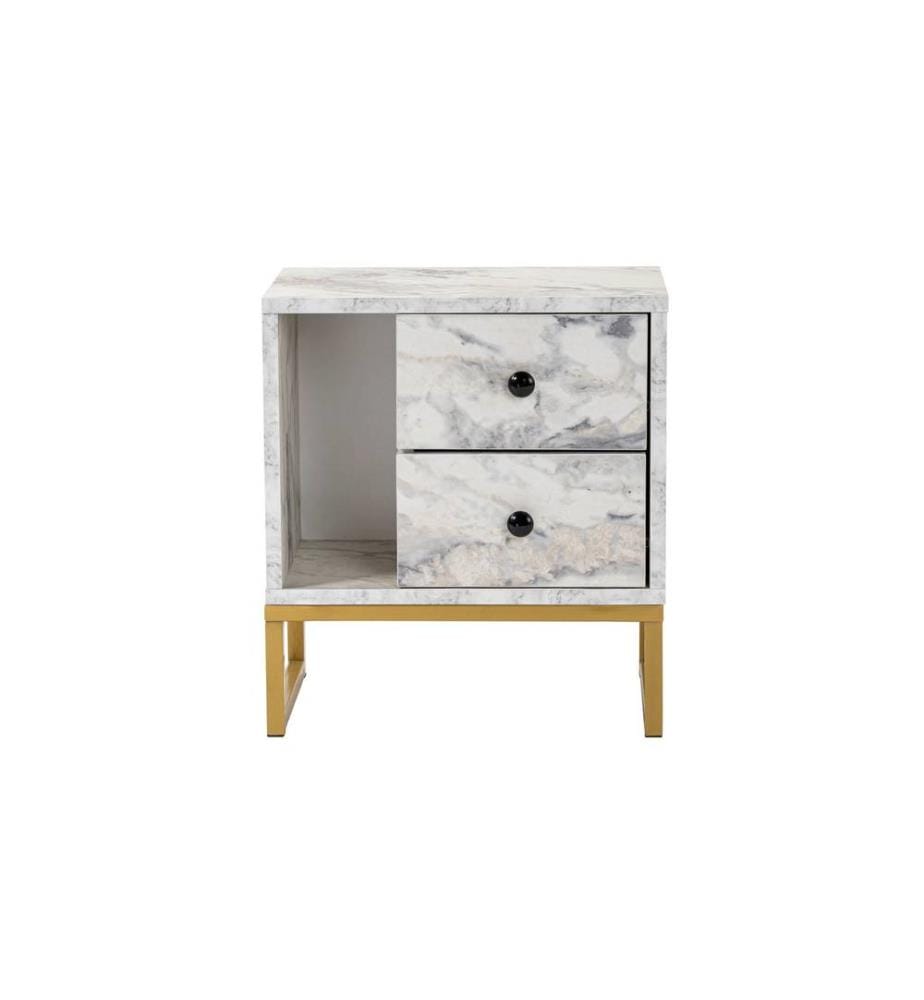 Nachttisch - Freesia Marmor Gold