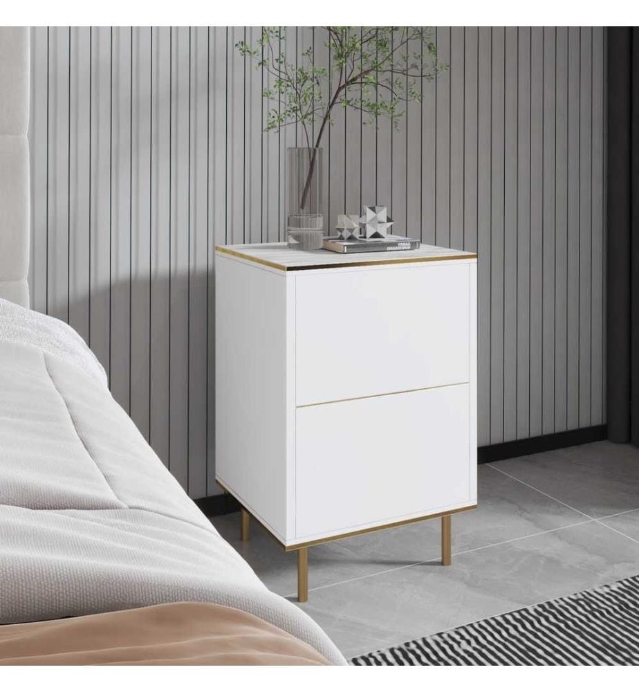 Table de nuit - White Marble Gold