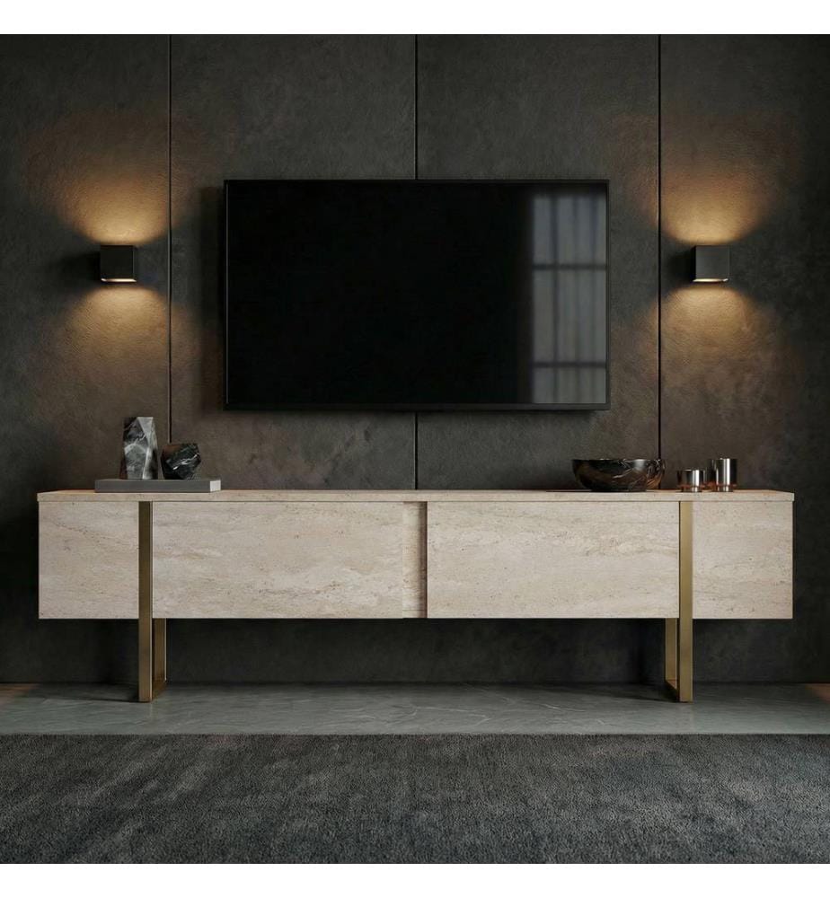 Meuble TV - Travertine Gold