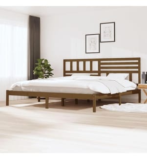 Massivholzbett Honigbraun Kiefer 200x200 cm