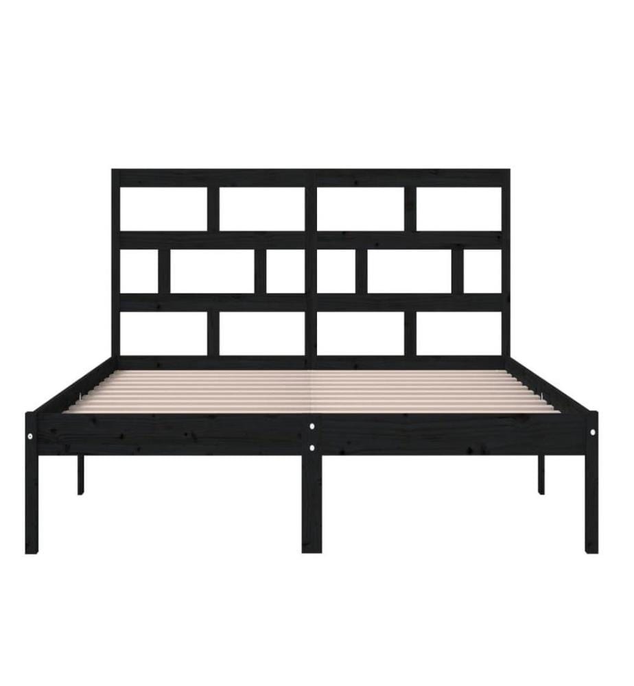 Massivholzbett Schwarz 150x200 cm