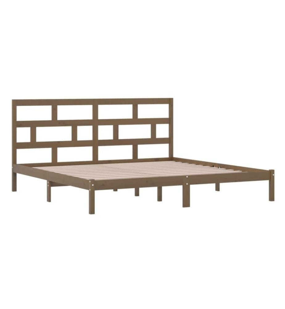 Massivholzbett Honigbraun Kiefer 200x200 cm