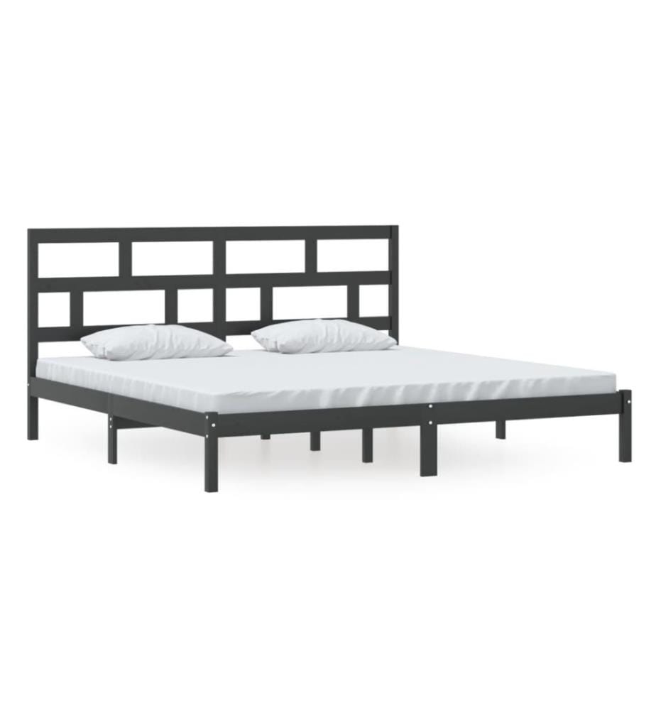 Massivholzbett Schwarz Kiefer 200x200 cm