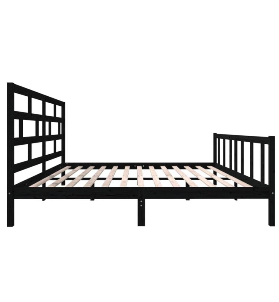 Massivholzbett Schwarz Kiefer 200x200 cm