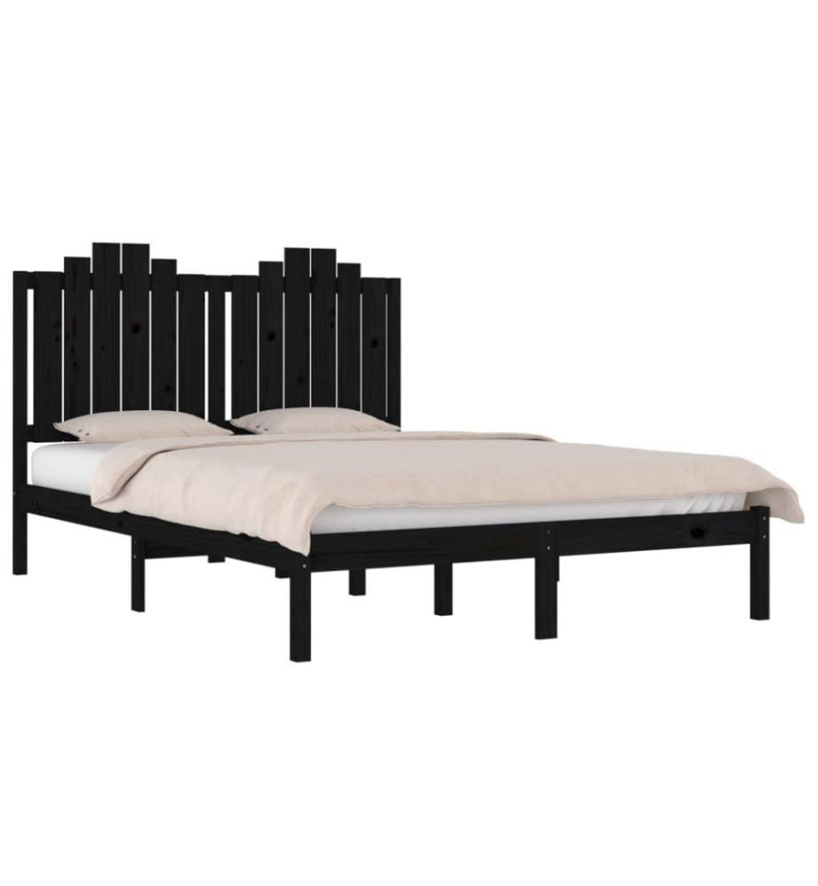 Massivholzbett Schwarz Kiefer 140x190 cm
