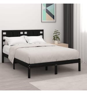 Massivholzbett Schwarz Kiefer 200x200 cm