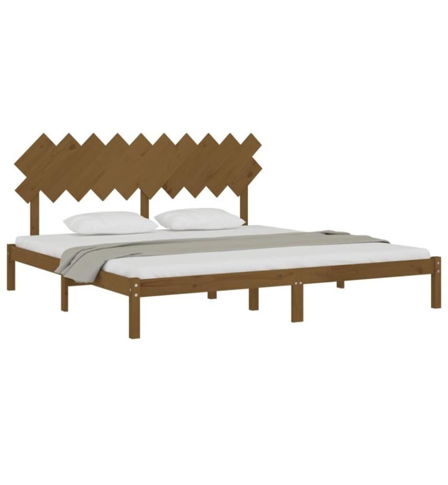 Cadre de lit Marron miel 200x200 cm Bois massif