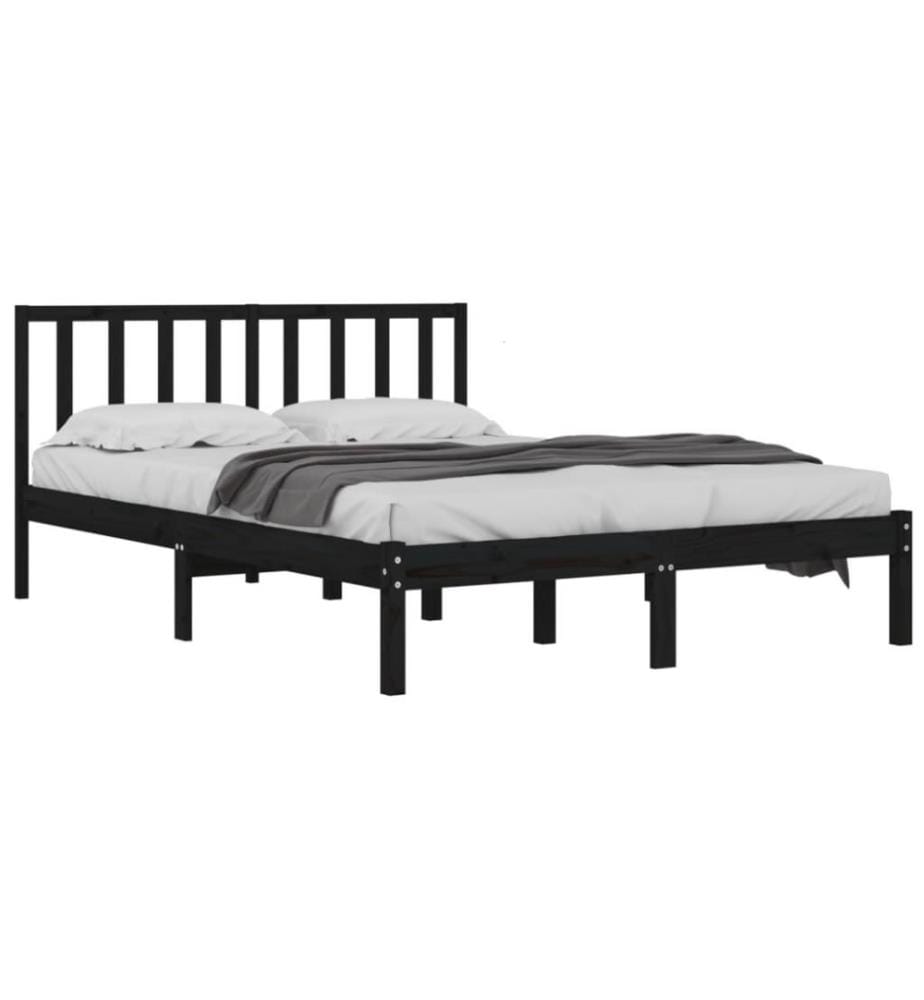 Massivholzbett Schwarz Kiefer 140x190 cm