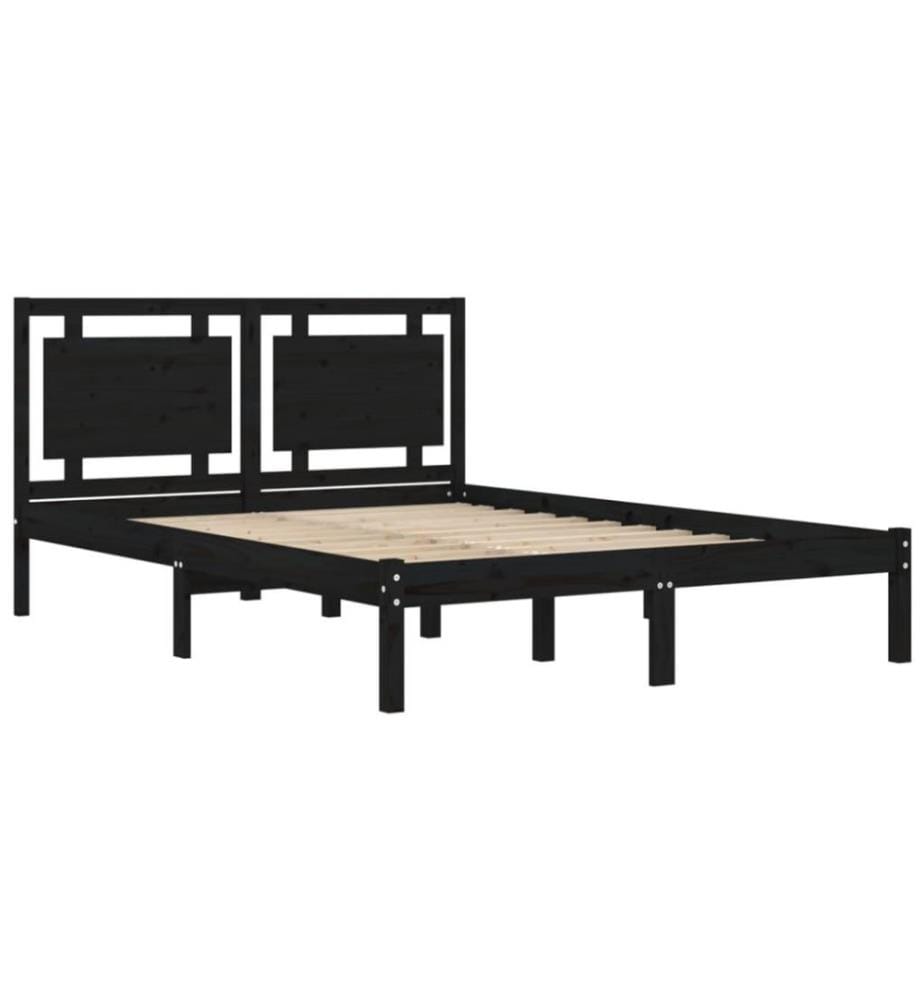 Cadre de lit Noir Bois massif 200x200 cm