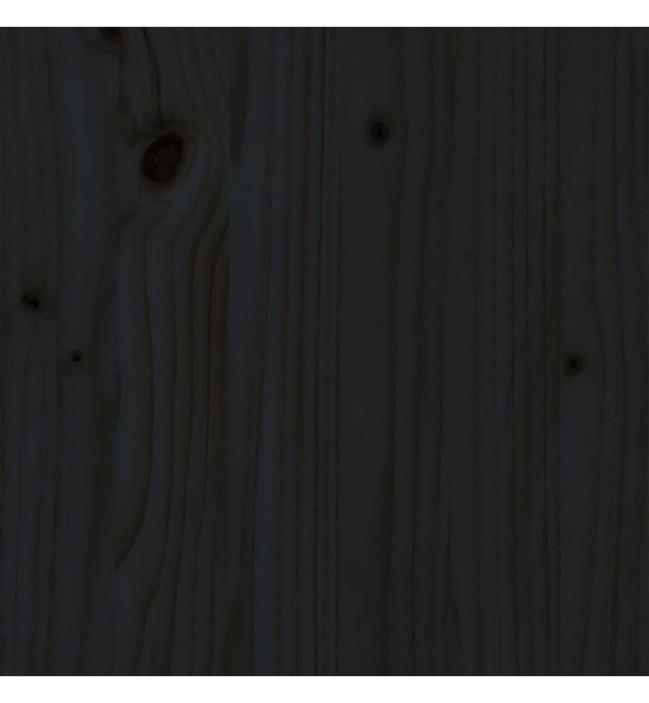 Cadre de lit Noir Bois de pin massif 140x190 cm