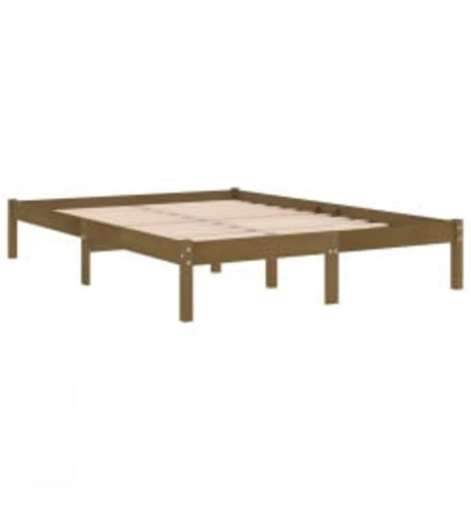 Cadre de lit Marron miel Bois massif 200x200 cm