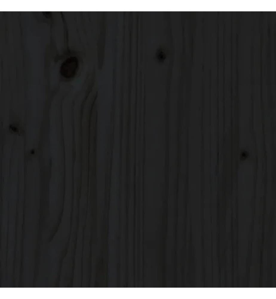 Cadre de lit et tête de lit noir 200x200 cm bois de pin massif