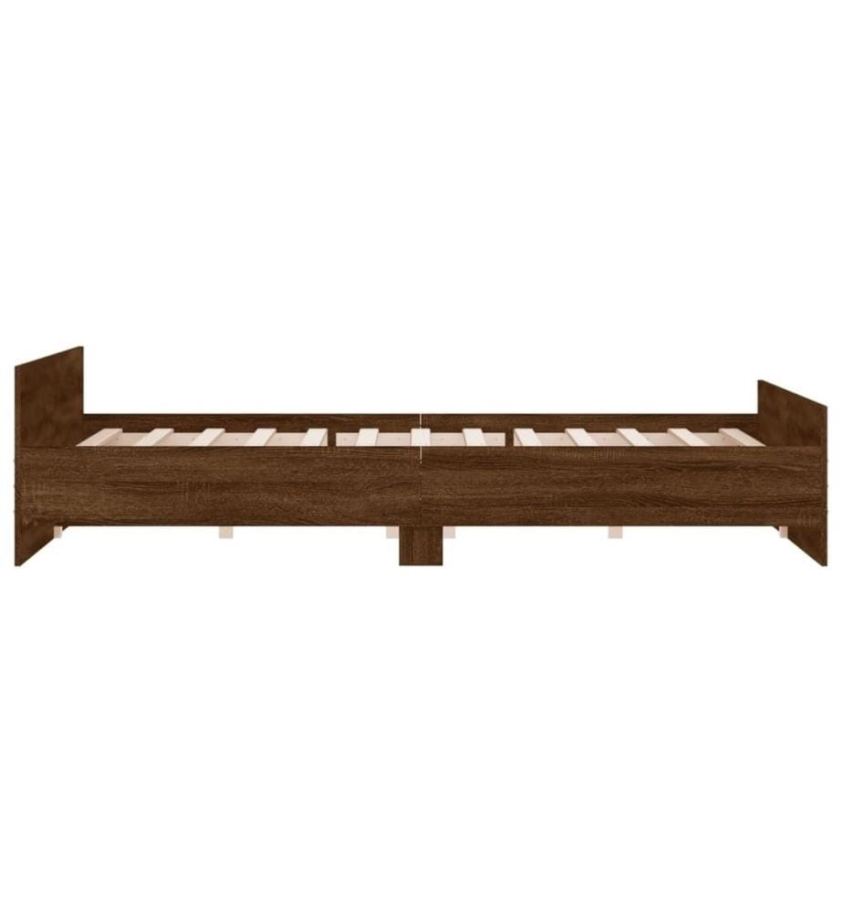 Bettgestell mit Kopf- und Fussteil Braun Eiche-Optik 200x200 cm