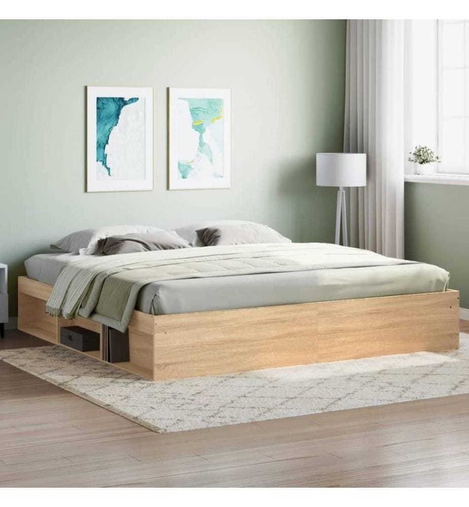 Bettgestell Sonoma-Eiche 200x200 cm