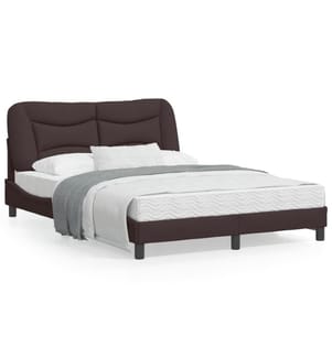 Bettgestell mit Kopfteil Dunkelbraun 140x200 cm Stoff