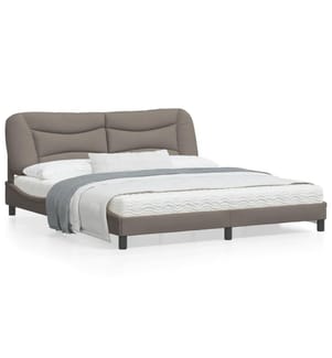 Bettgestell mit Kopfteil Taupe 180x200 cm Stoff