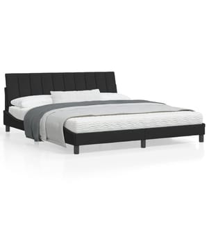 Bettgestell mit Kopfteil Schwarz 180x200 cm Samt