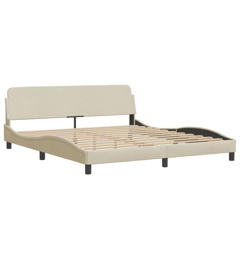 Bett mit Matratze Creme 180x200 cm Stoff
