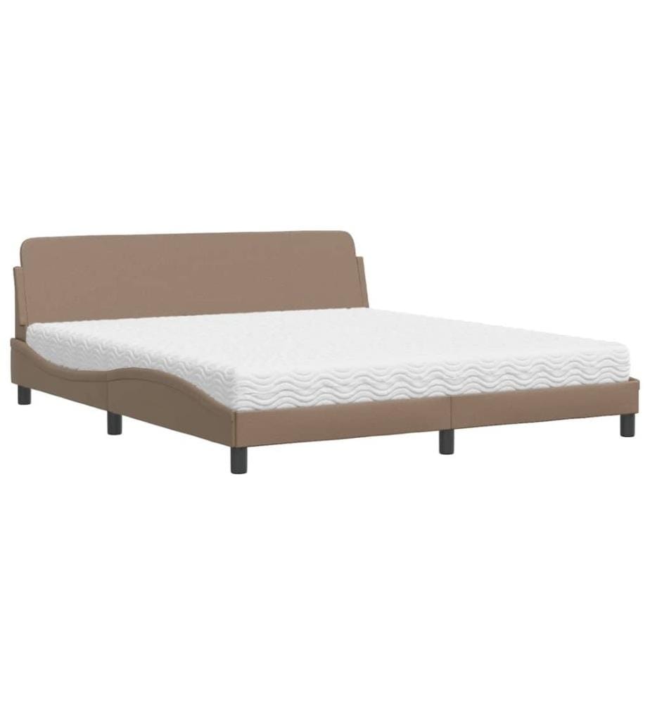 Bett mit Matratze Cappuccino-Braun 180x200 cm Kunstleder