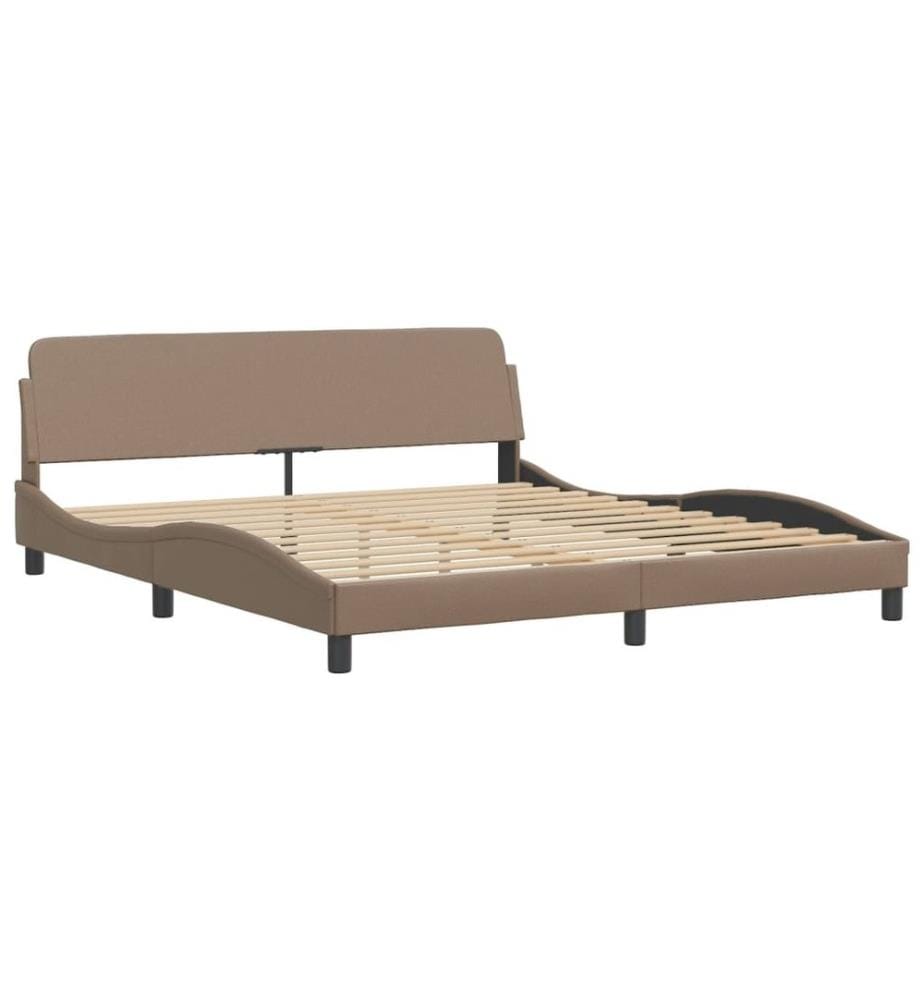 Bett mit Matratze Cappuccino-Braun 180x200 cm Kunstleder