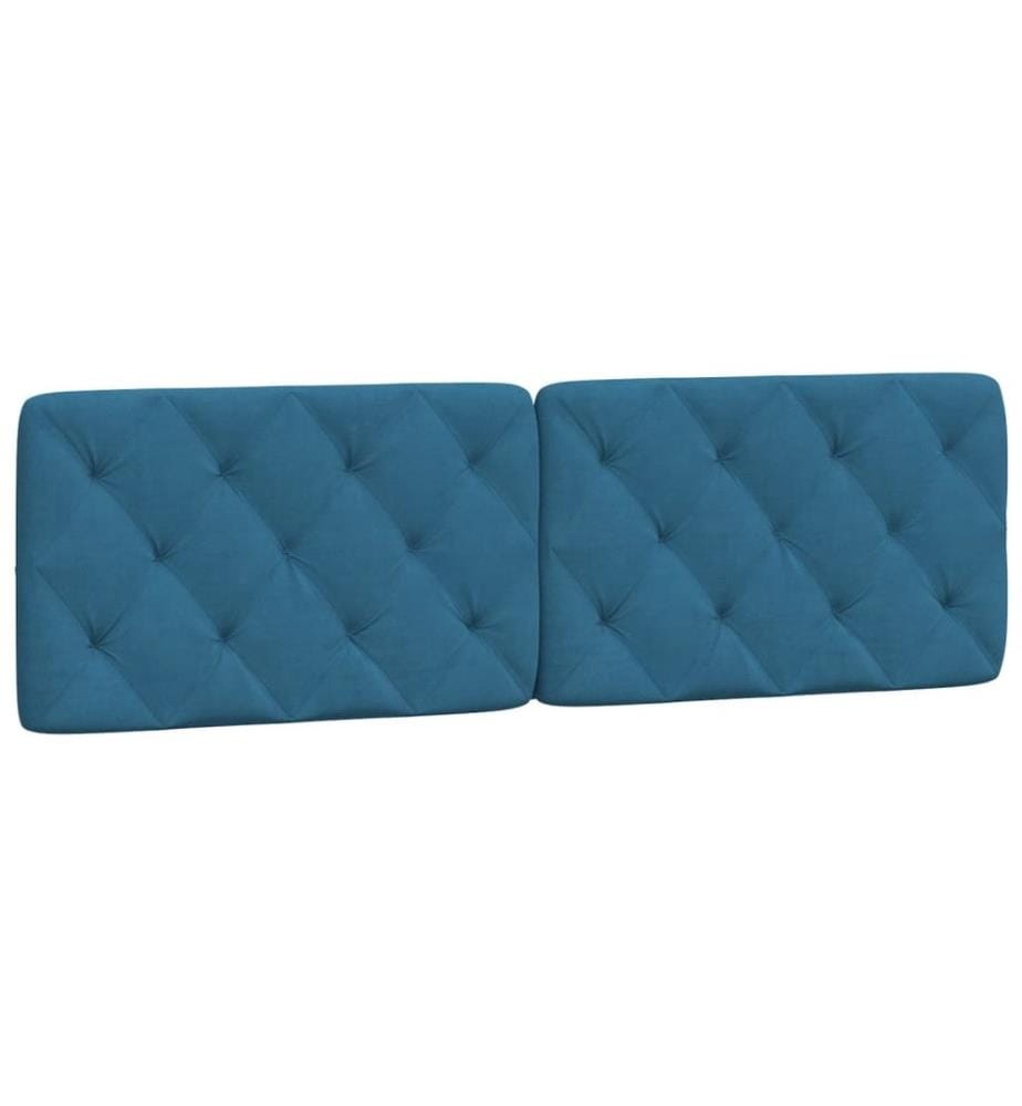 Lit avec matelas bleu 160x200 cm velours