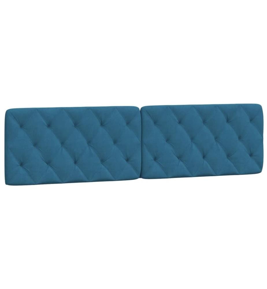 Bett mit Matratze Blau 200x200 cm Samt