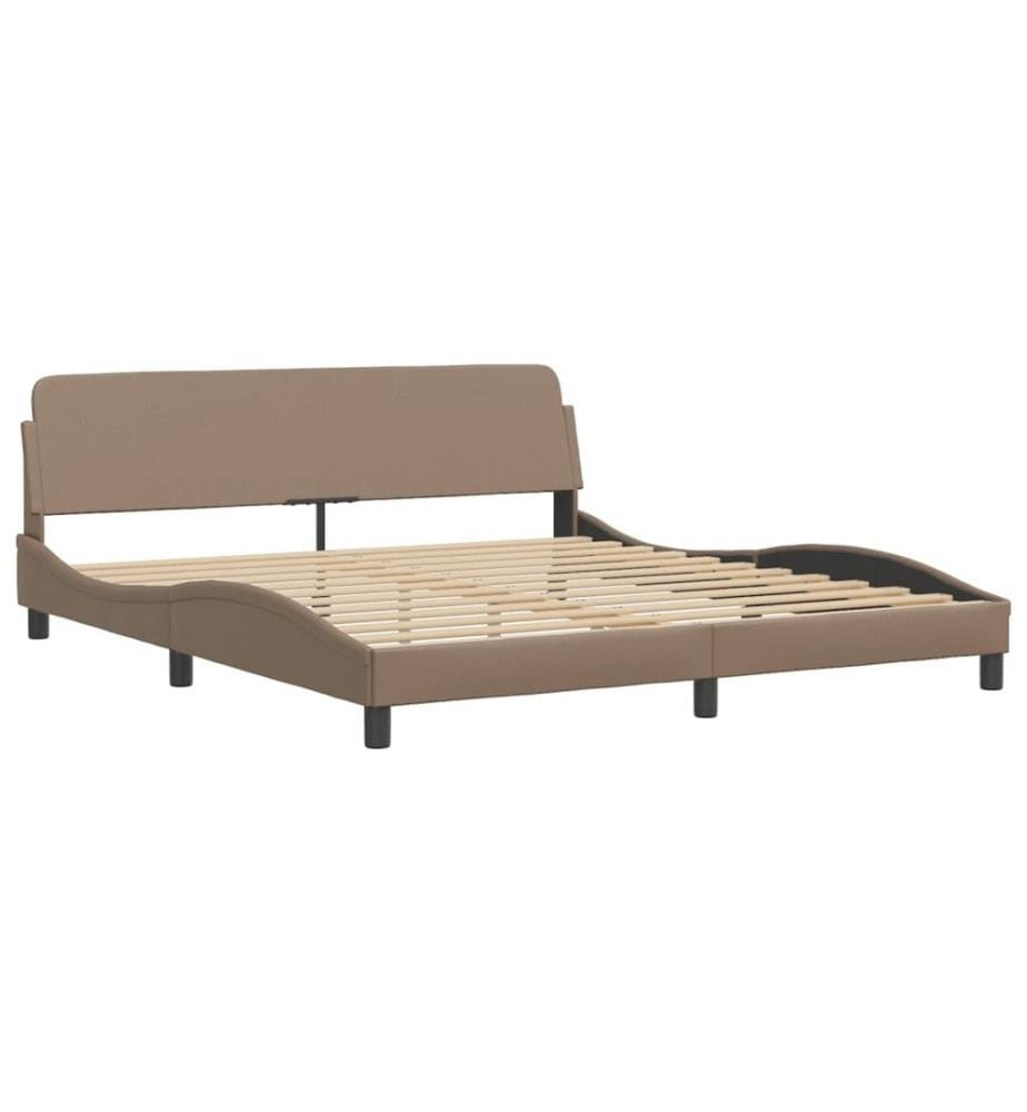 Bett mit Matratze Cappuccino-Braun 180x200 cm Kunstleder