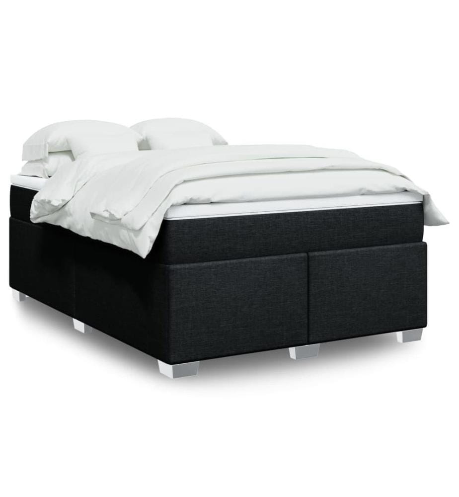Boxspringbett mit Matratze Schwarz 140x190 cm Stoff