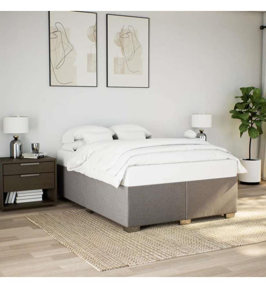Boxspringbett mit Matratze Taupe 140x190 cm Stoff