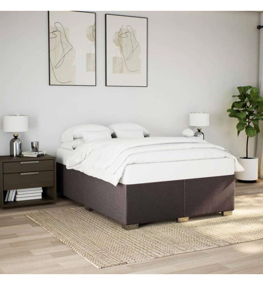 Sommier à lattes de lit avec matelas Marron foncé 160x200 cm