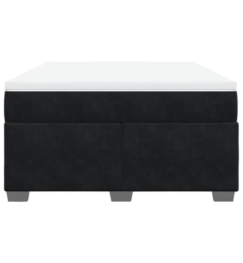 Boxspringbett mit Matratze Schwarz 140x200 cm Samt