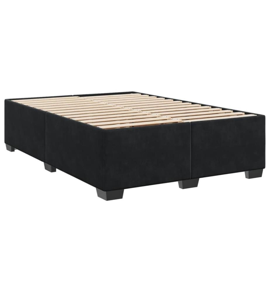 Boxspringbett mit Matratze Schwarz 140x200 cm Samt
