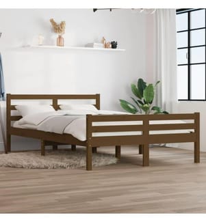 Massivholzbett Honigbraun 150x200 cm 5FT King Size