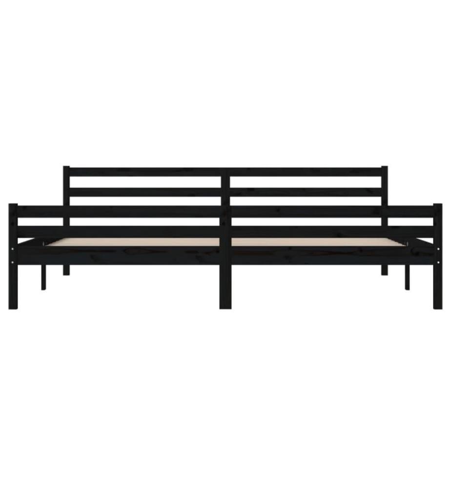Cadre de lit Noir Bois massif 200x200 cm