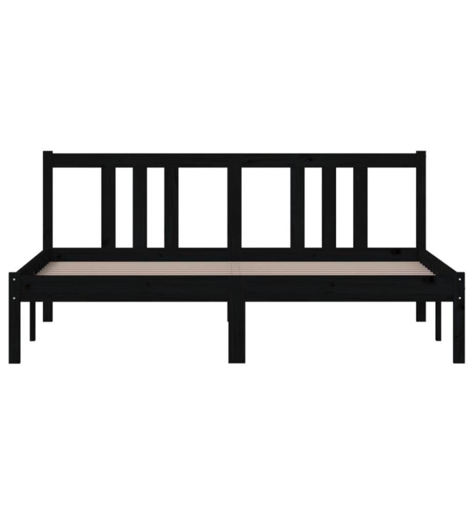Massivholzbett Schwarz 150x200 cm 5FT King Size