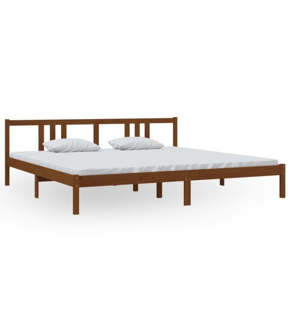 Cadre de lit Marron miel Bois massif 200x200 cm