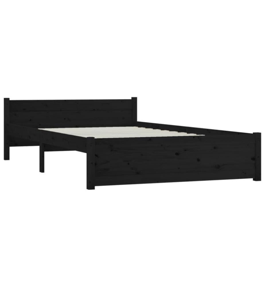 Massivholzbett Schwarz 135x190 cm 4FT6 Double