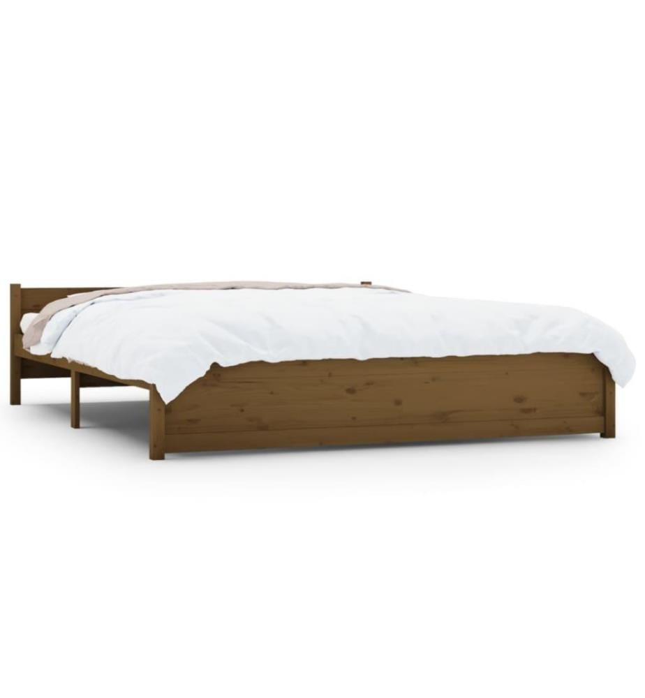 Cadre de lit Marron miel Bois massif 200x200 cm