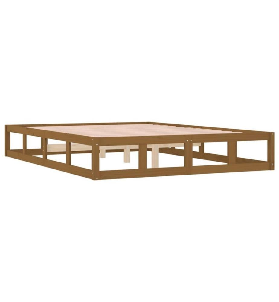 Massivholzbett Honigbraun 150x200 cm 5FT King Size