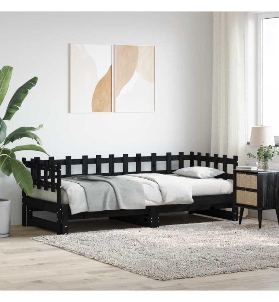 Lit coulissant 2x(90x190) cm Bois de pin massif
