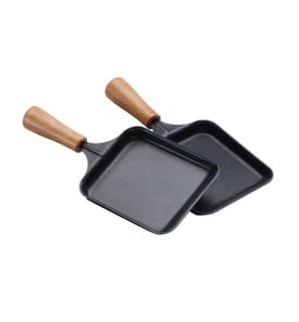 TTM - Poêlons à raclette avec manche en bois, 2 pièces