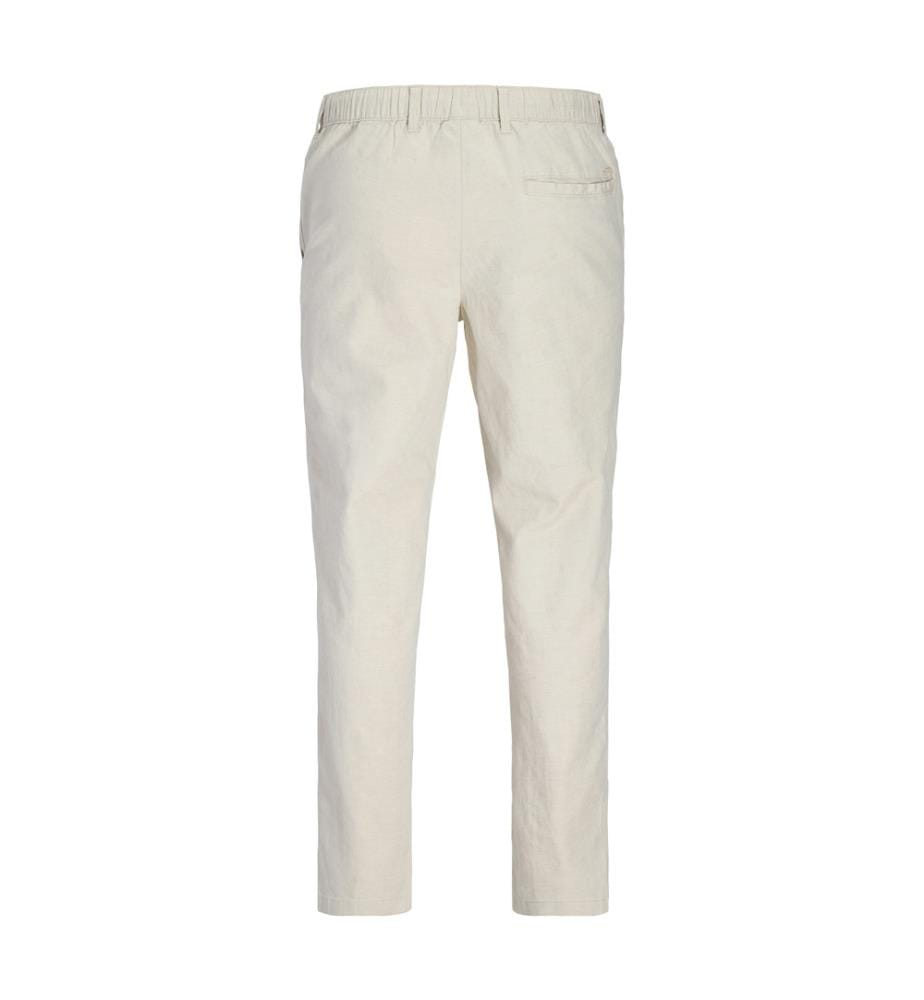 Chino-Hose in klassischer Passform aus Leinenmischgewebe – Beige