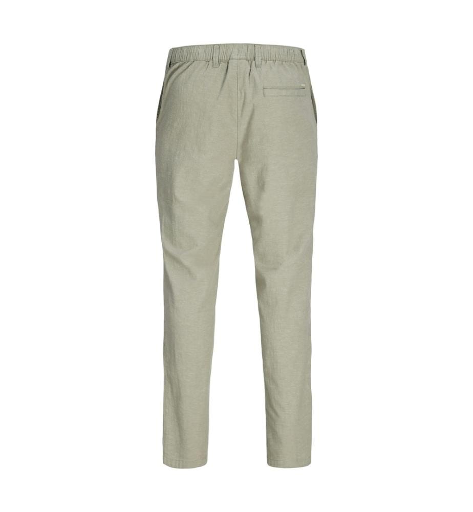 Chino-Hose in klassischer Passform aus Leinenmischgewebe – Khaki