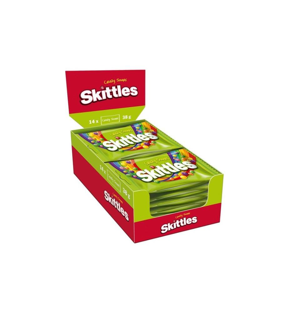 Skittles - Kaubonbon Skittles - Crazy Sours 14 x 38 g