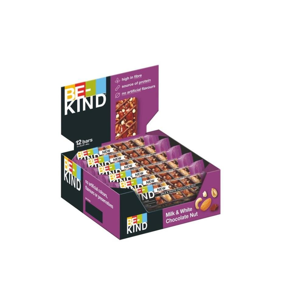 BE-KIND Barre Milk & White Chocolate Nut 12 x 40 g