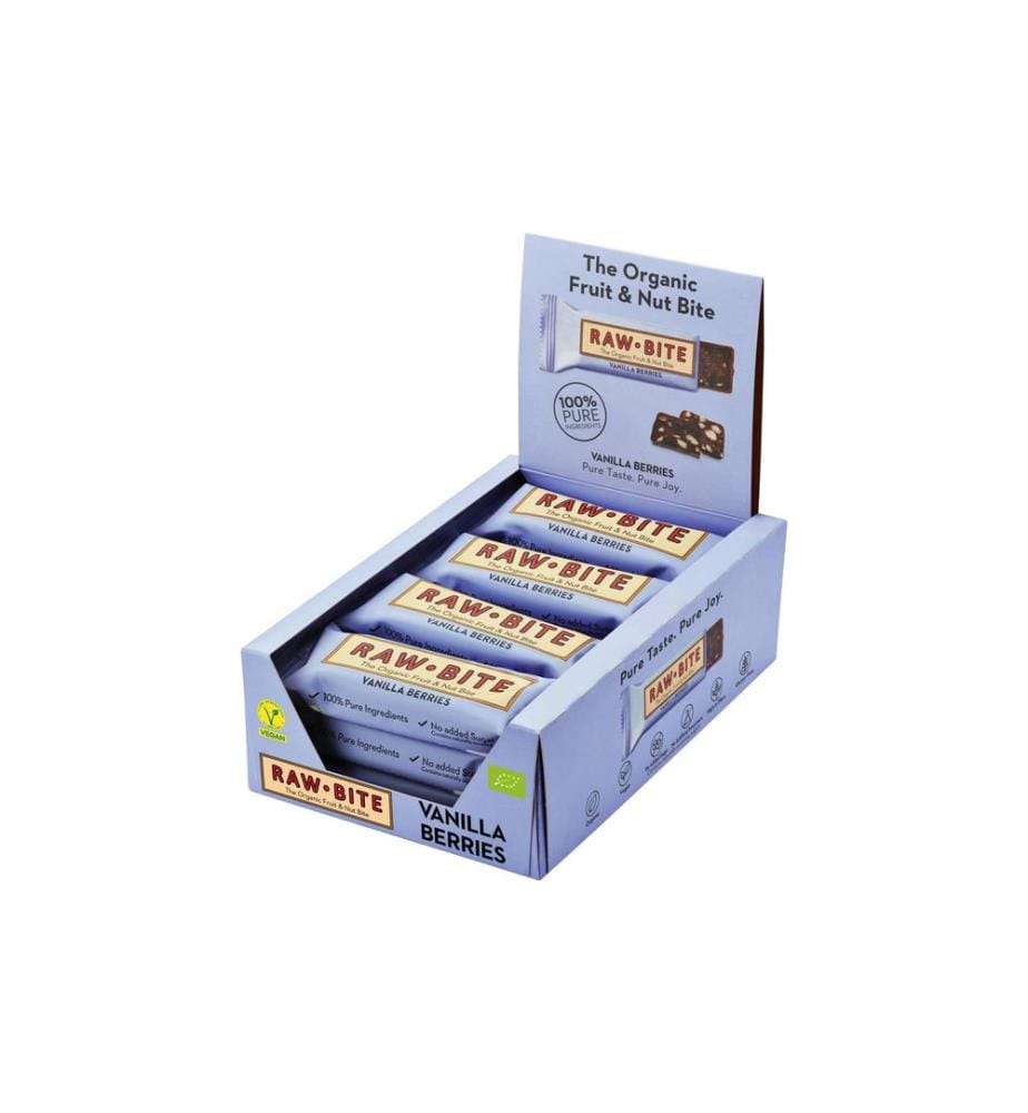 Rawbite barre crue Beeren-Vanille, 12 x 50g