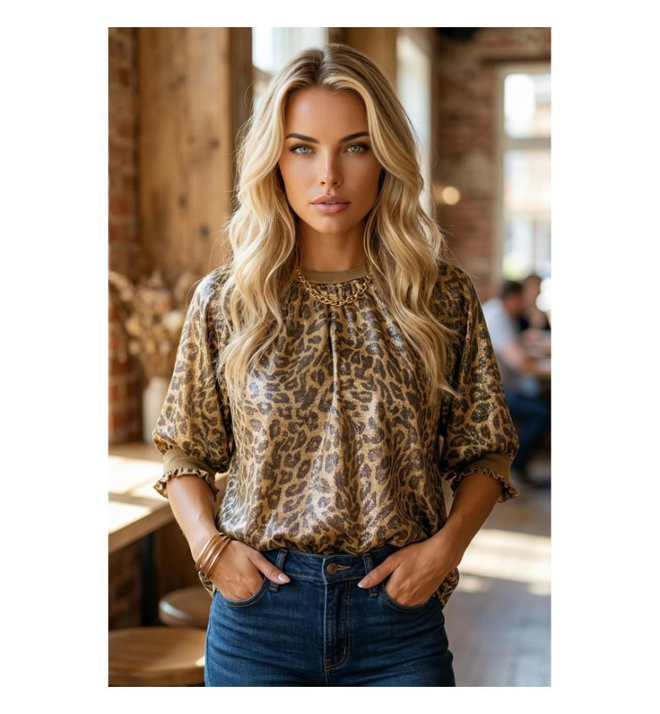 Blouse à Manches Courtes - dorée