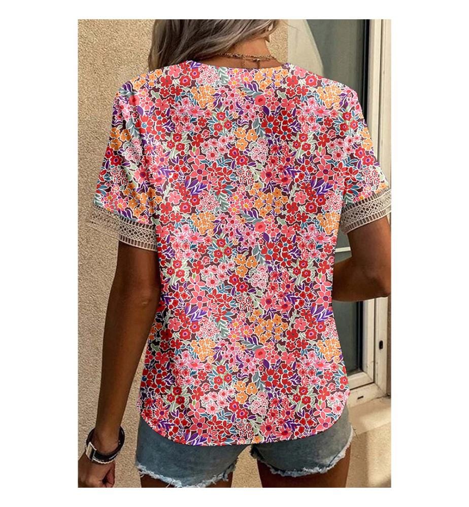 Bluse mit kurzen Ärmeln - Mehrfarbig
